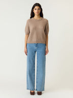Yasjohi pullover taupe grijs - YAS