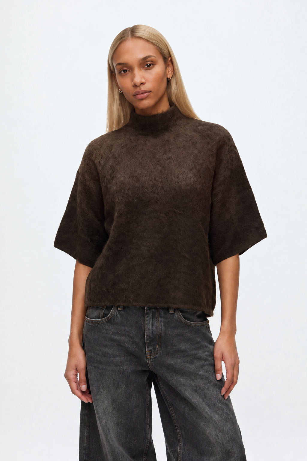 Yastilde 2/4 mohairmix trui mole melange - YAS