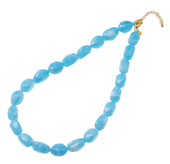 Big shape stones blue halsketting - Day & Eve