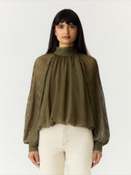 Yasolera blouse dark olive - YAS