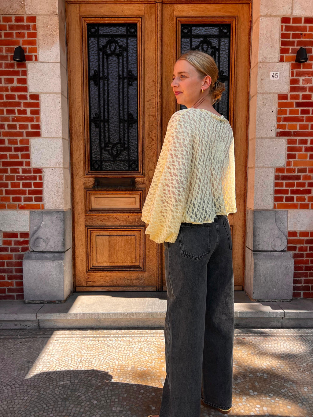 Monica lace blouse light yellow - Les Jumelles