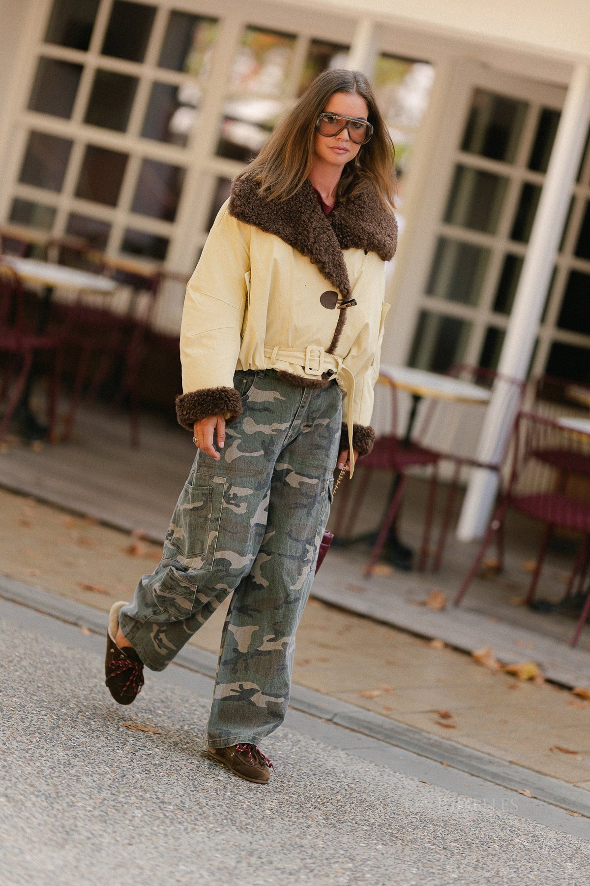 Quinn aviator jacket butter yellow - Les Jumelles