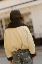 Quinn aviator jacket butter yellow - Les Jumelles