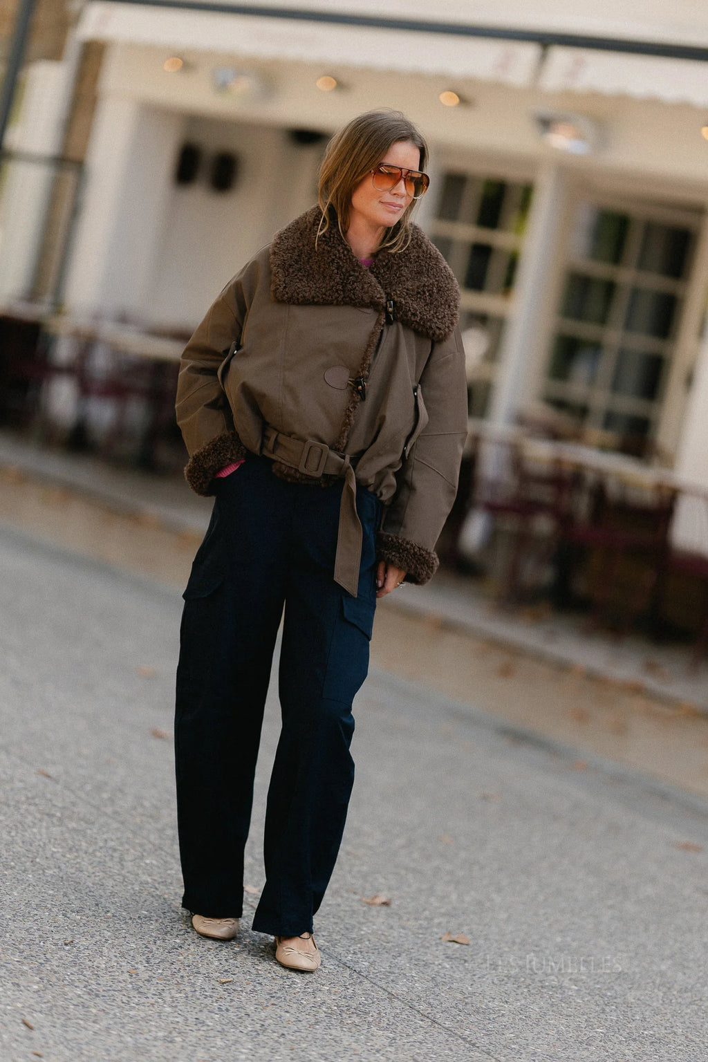 Quinn aviator jacket hot chocolate - Les Jumelles