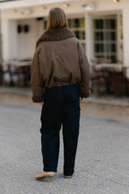 Quinn aviator jacket hot chocolate - Les Jumelles