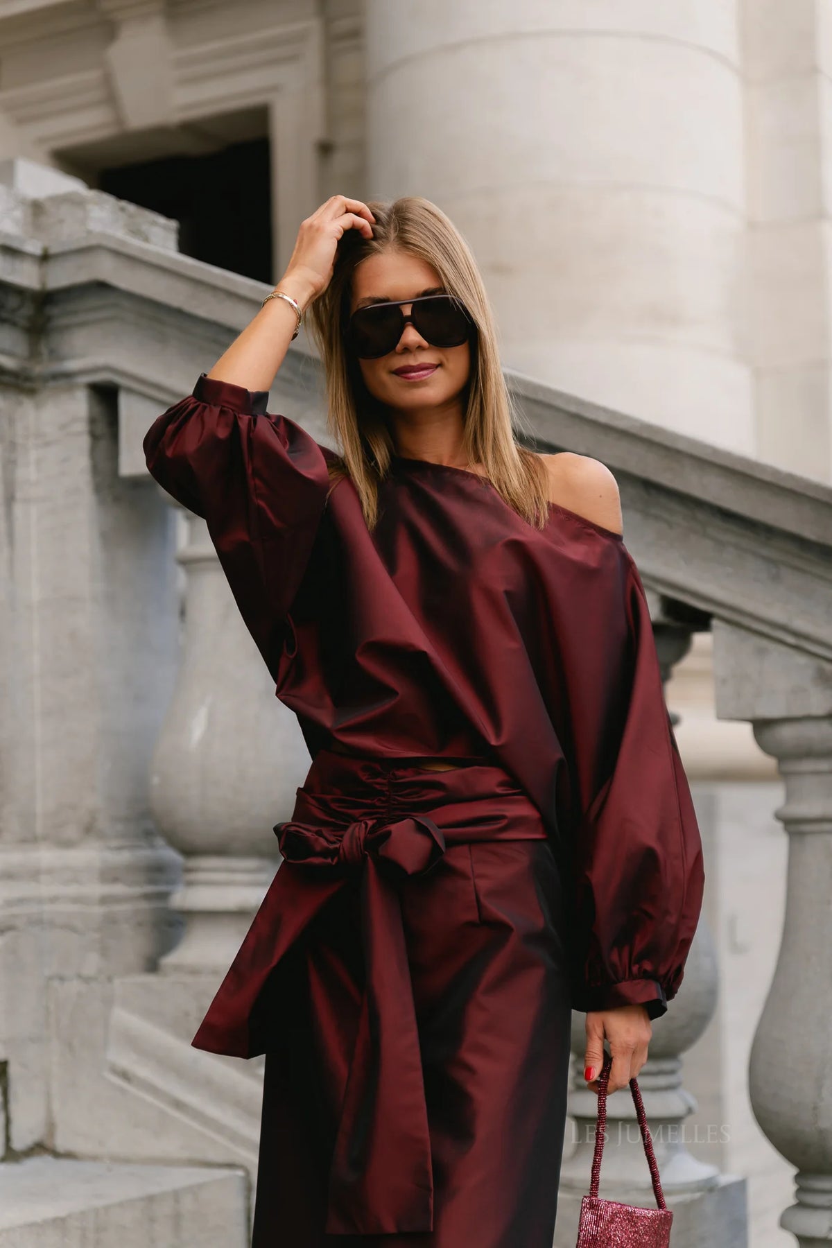 Sutton blouse burgundy - Les Jumelles