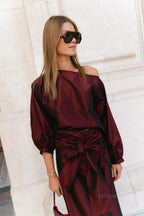 Sutton blouse burgundy - Les Jumelles