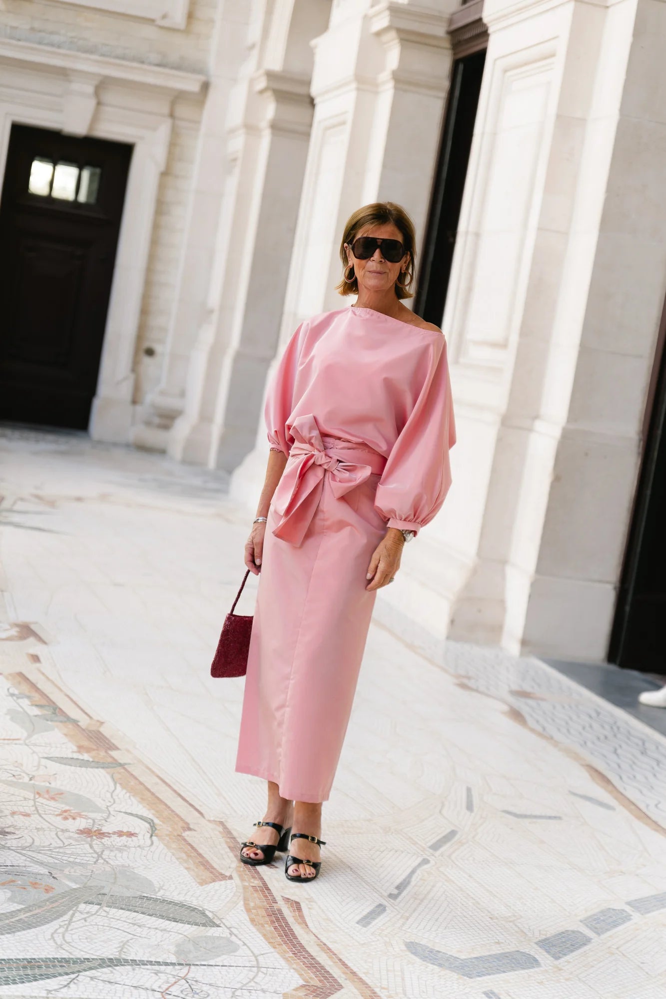 Sutton tied maxi skirt light pink - Les Jumelles