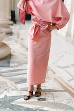 Sutton tied maxi skirt light pink - Les Jumelles
