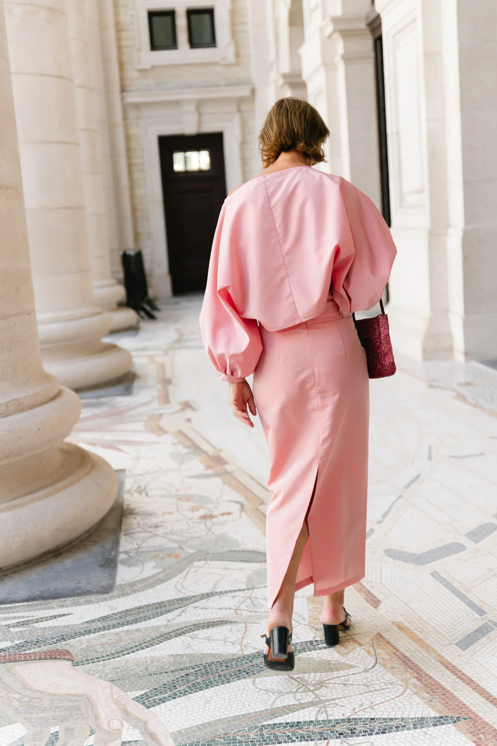 Sutton tied maxi skirt light pink - Les Jumelles