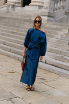 Sutton tied maxi skirt navy - Les Jumelles