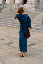 Sutton tied maxi skirt navy - Les Jumelles