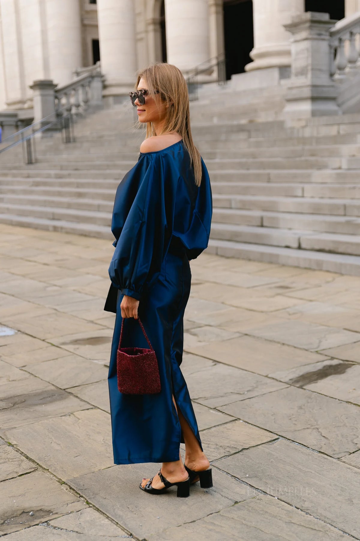 Sutton tied maxi skirt navy - Les Jumelles