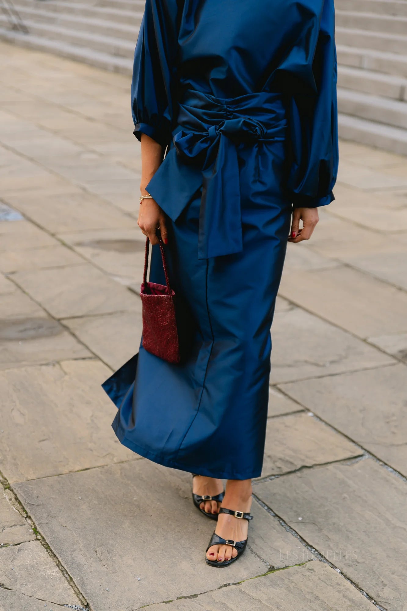 Sutton tied maxi skirt navy - Les Jumelles