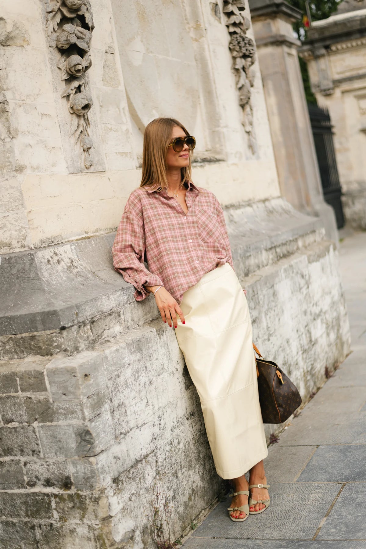 Hillary PU rok butter yellow - Les Jumelles