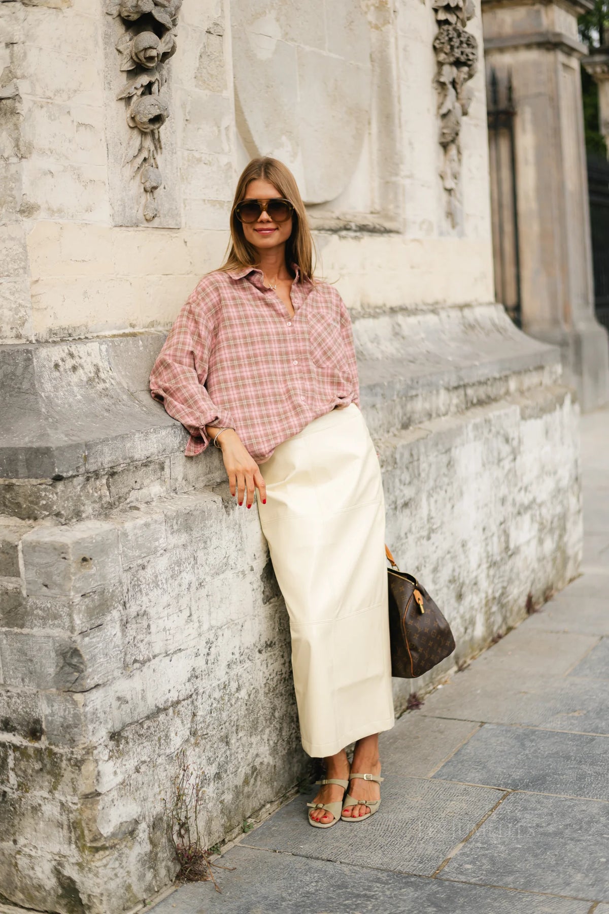 Hillary PU skirt butter yellow - Les jumelles