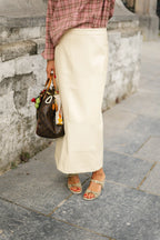 Hillary PU skirt butter yellow - Les jumelles