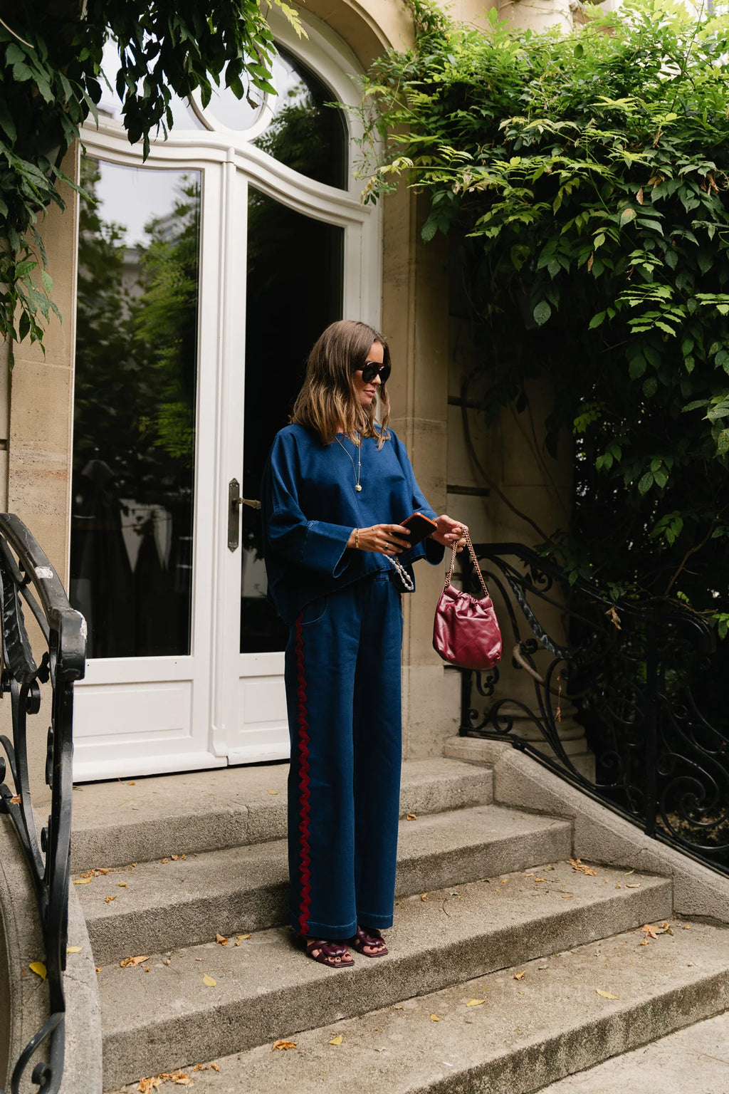 Chemise en jean Ruby bleu marine délavé - Les Jumelles