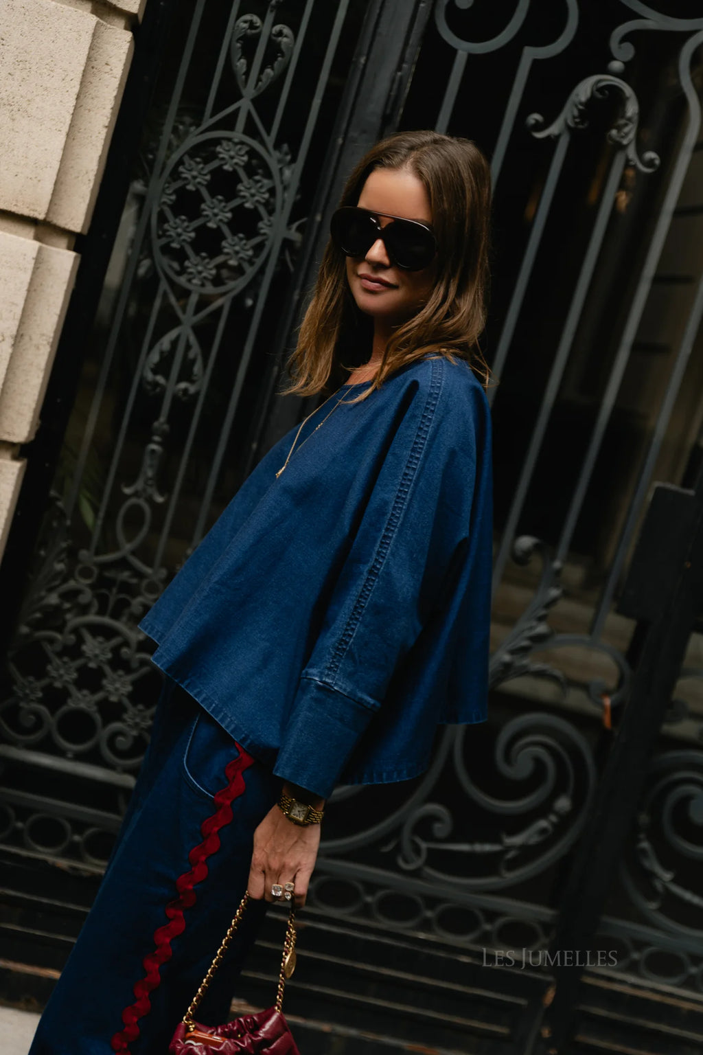 Chemise en jean Ruby bleu marine délavé - Les Jumelles