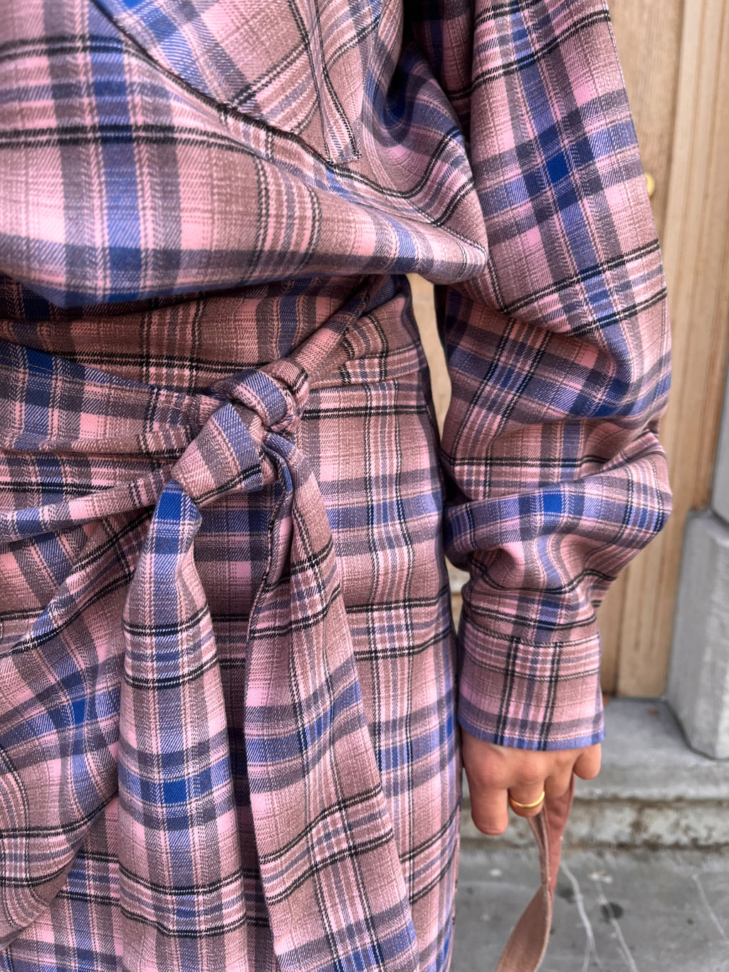 Hallie karierter Minirock Royalblau/Pink - Les Jumelles
