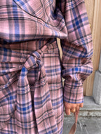 Hallie karierter Minirock Royalblau/Pink - Les Jumelles