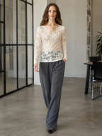 Yaslacey kant top met lange mouwen - YAS