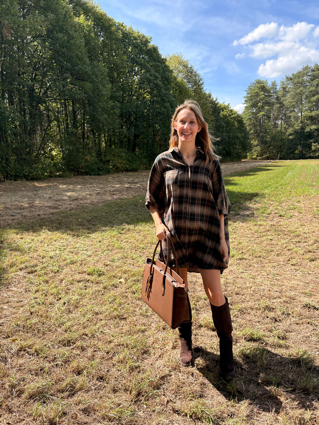 Rogers kariertes Kleid green - Les Soeurs