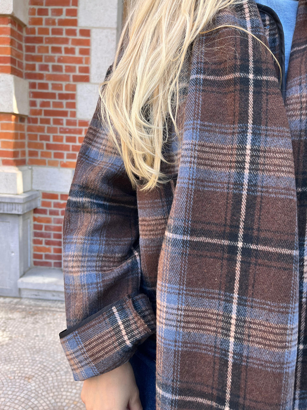 Veste écharpe à carreaux Yascalino - YAS