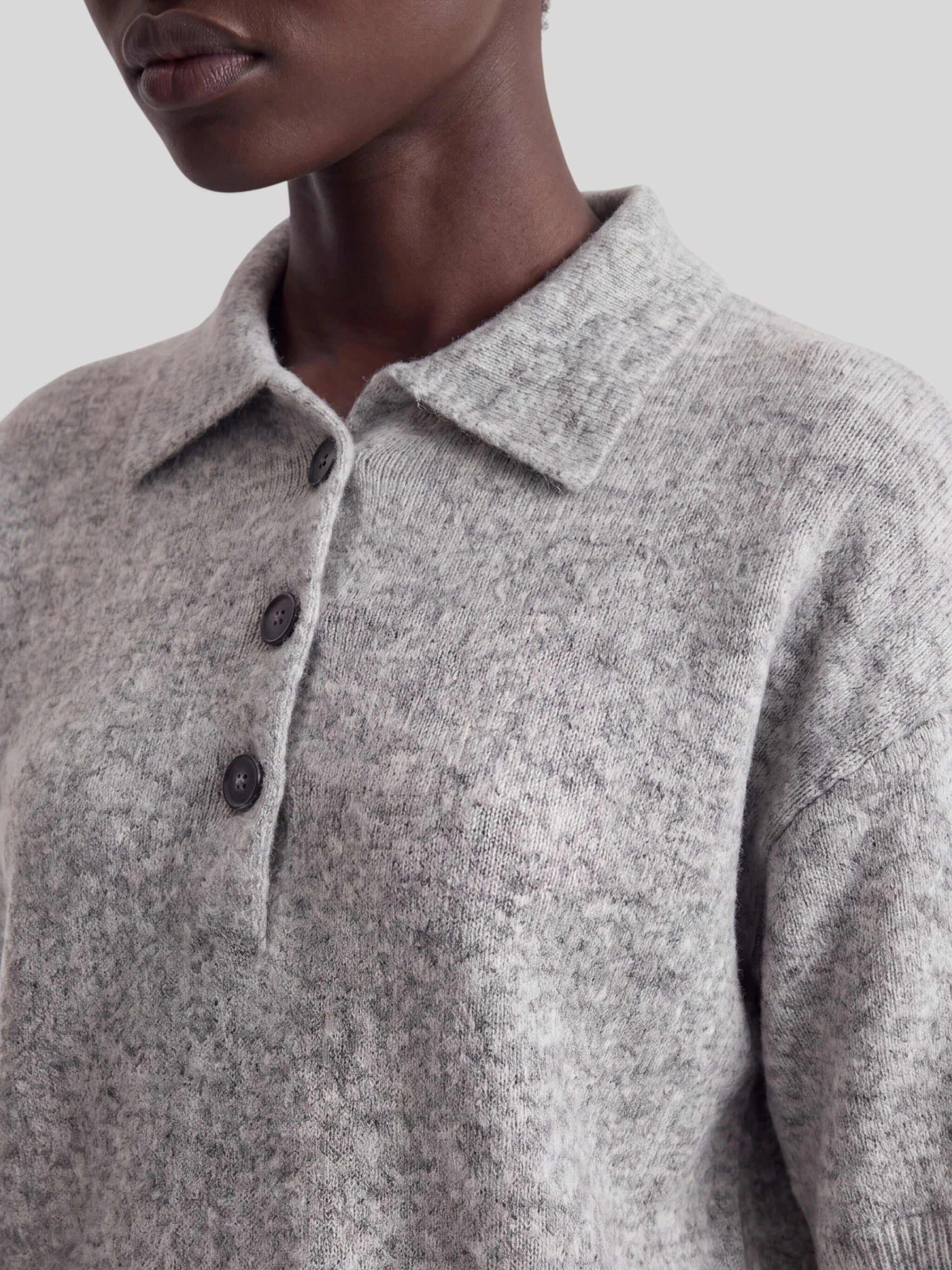Callie polo trui light grey -Edited