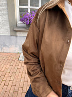 Cato suedelook blouse  camel - Jansen