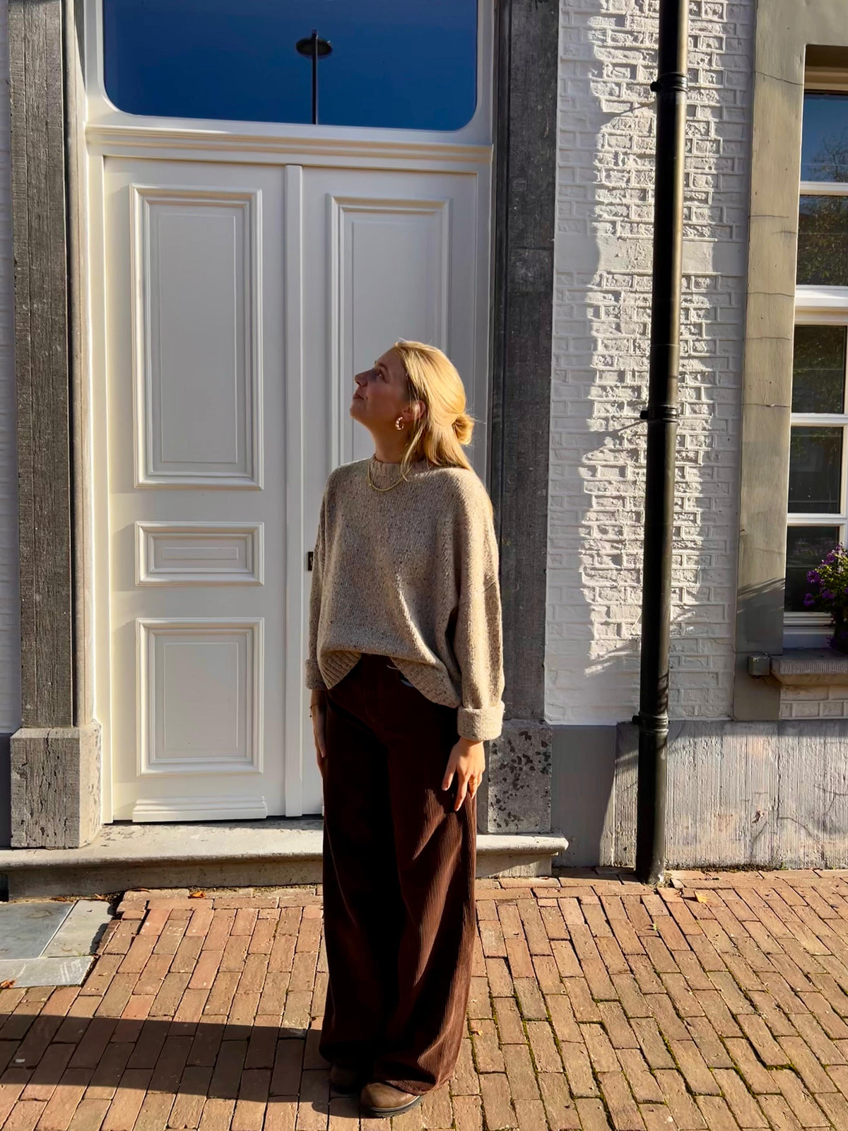 Ava gebreide trui beige popcorn - Les Soeurs