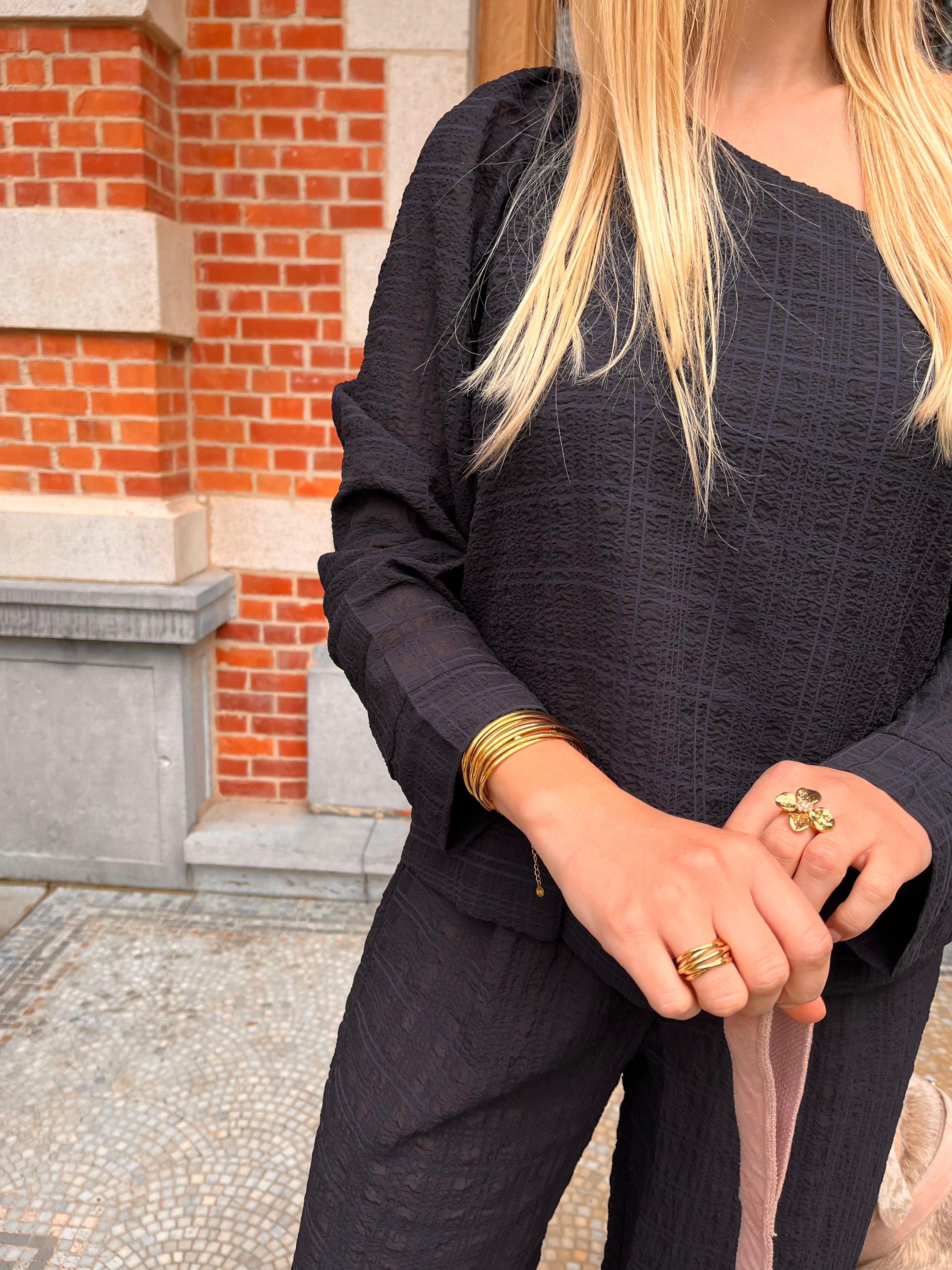 Koppelverkoop - Sem off shoulder blouse dark navy - Les Soeurs