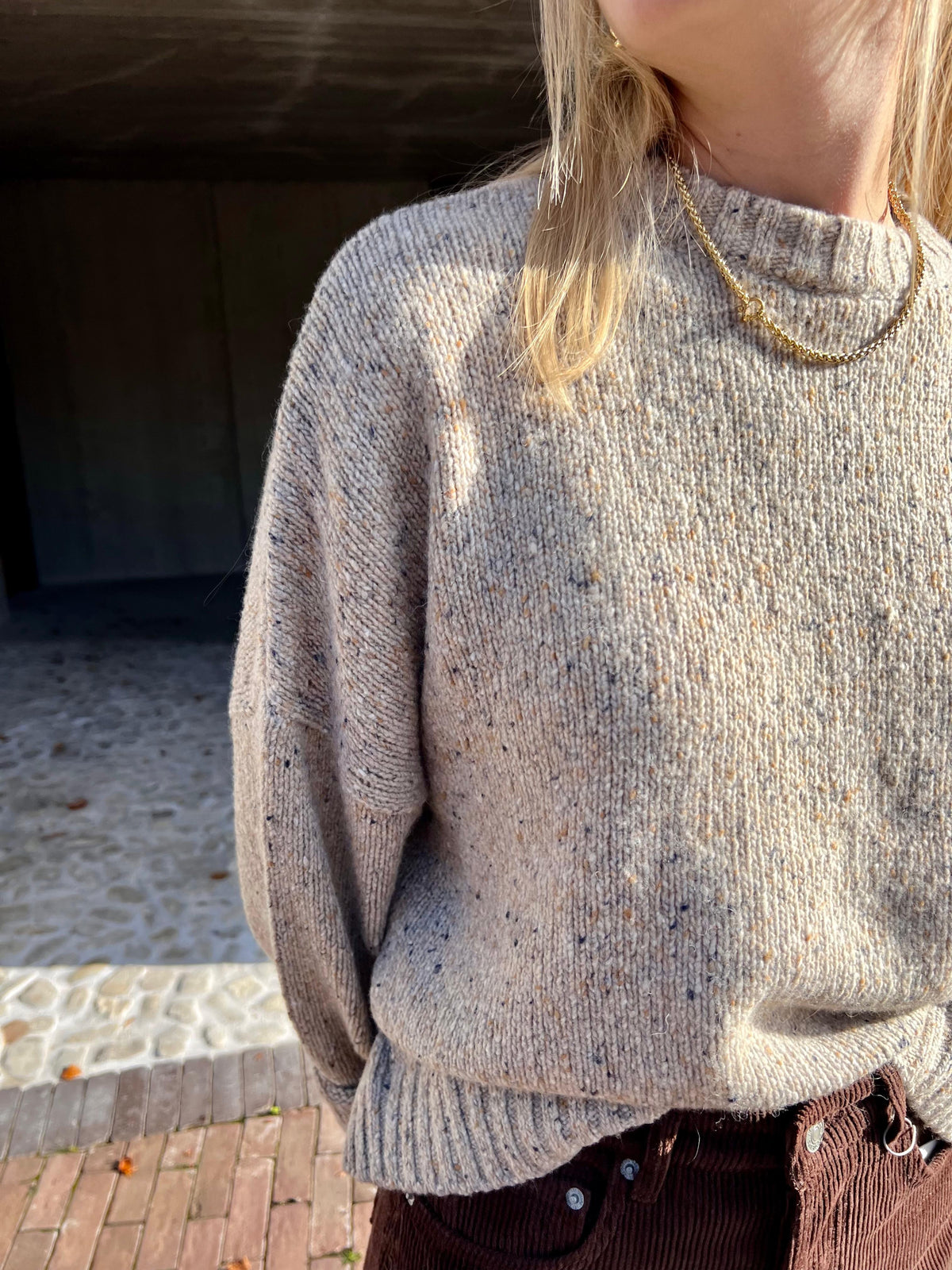 Ava gebreide trui beige popcorn - Les Soeurs