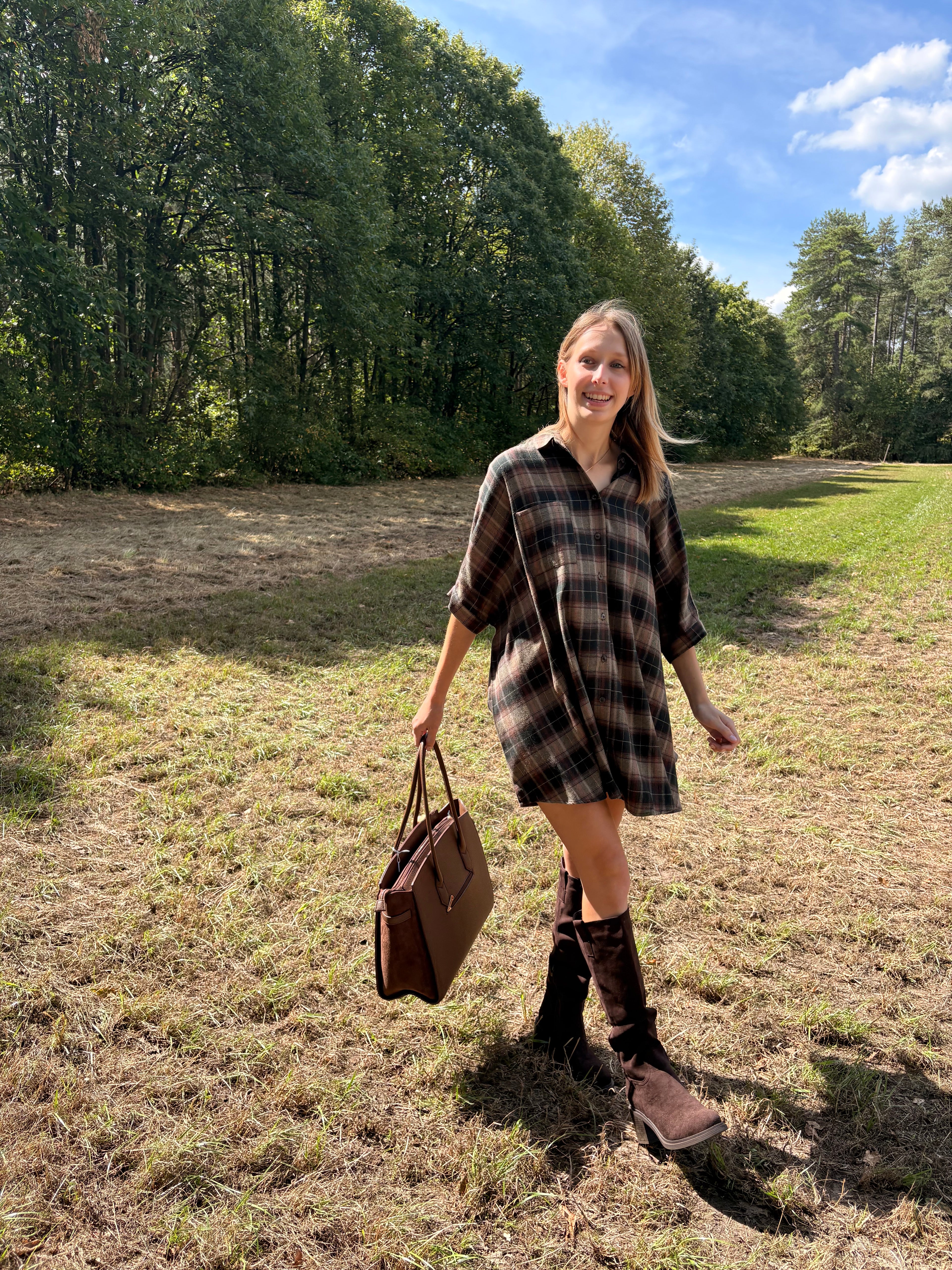 Rogers geruite jurk green - Les Soeurs