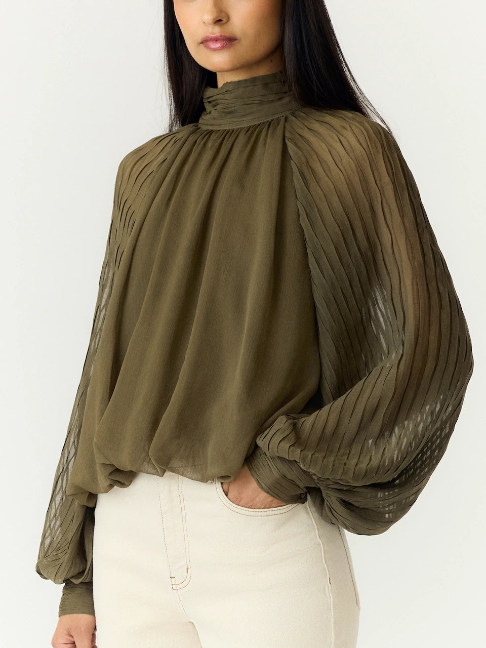 Yasolera blouse dark olive - YAS