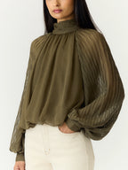 Yasolera blouse dark olive - YAS