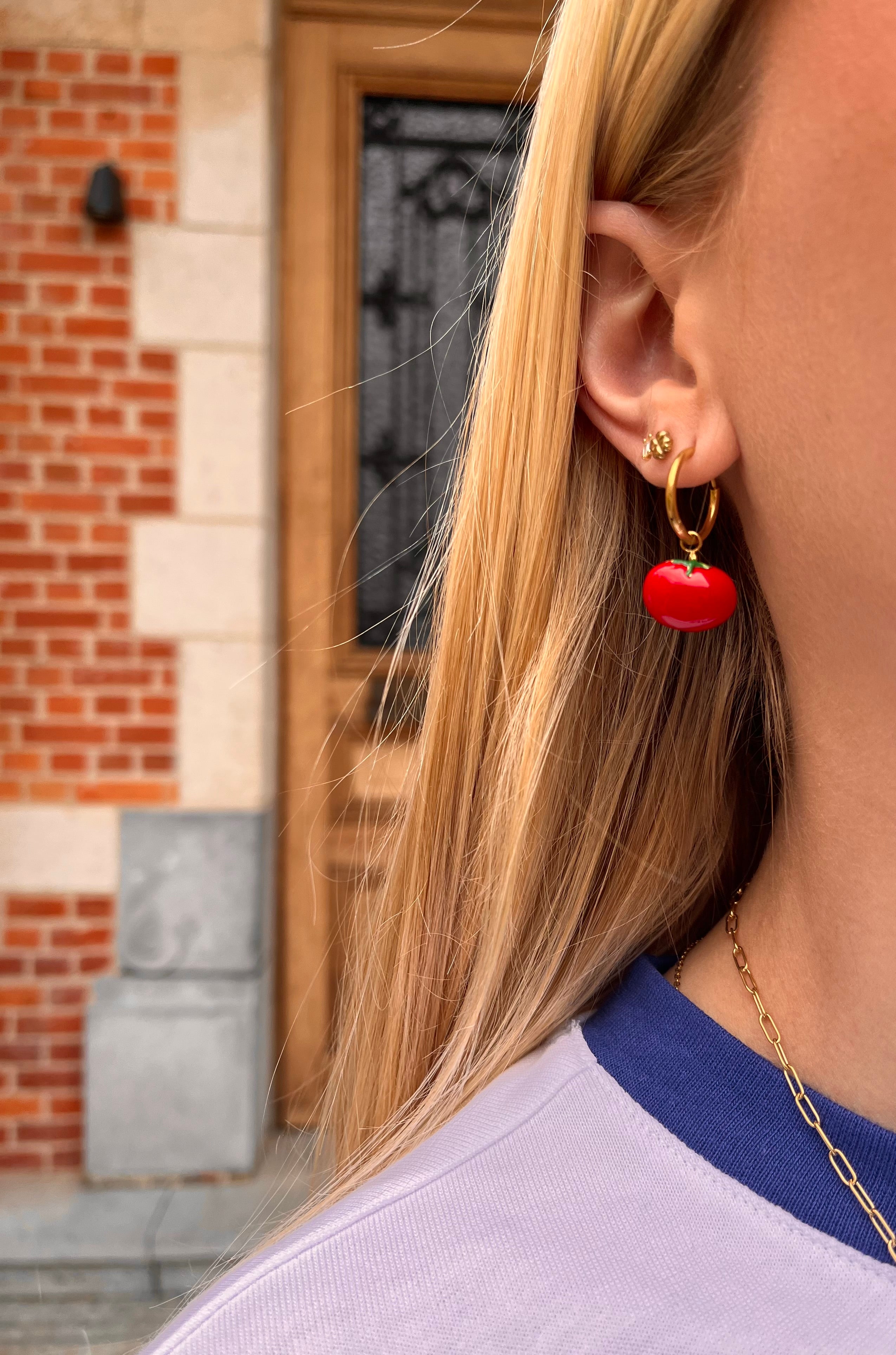 Ciao oorringen met tomaat - My Jewellery