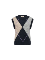 Jennine knit vest navy- Mos Mosh
