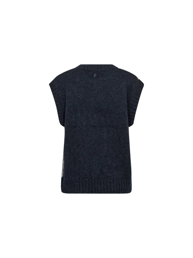 Jennine knit vest navy- Mos Mosh