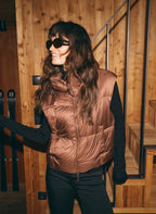 Gilet matelassé Kiara Tally marron - Mos Mosh