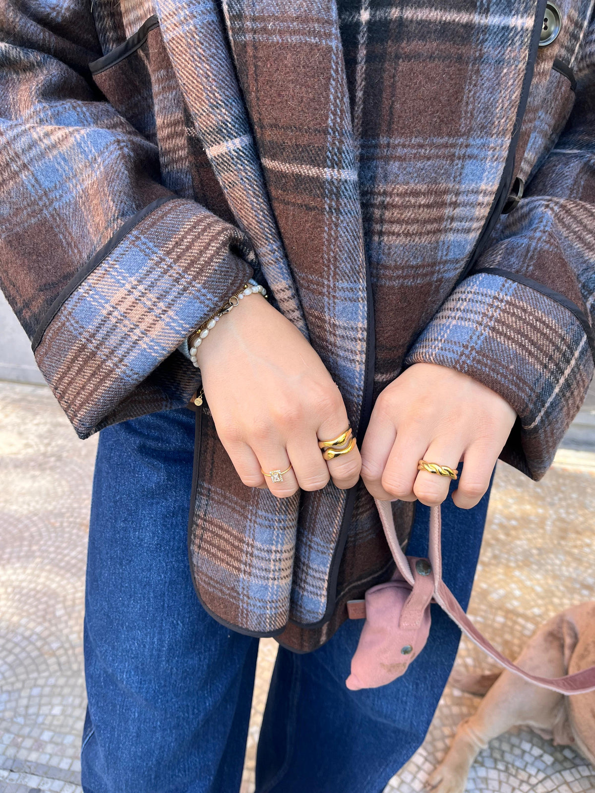 Veste écharpe à carreaux Yascalino - YAS