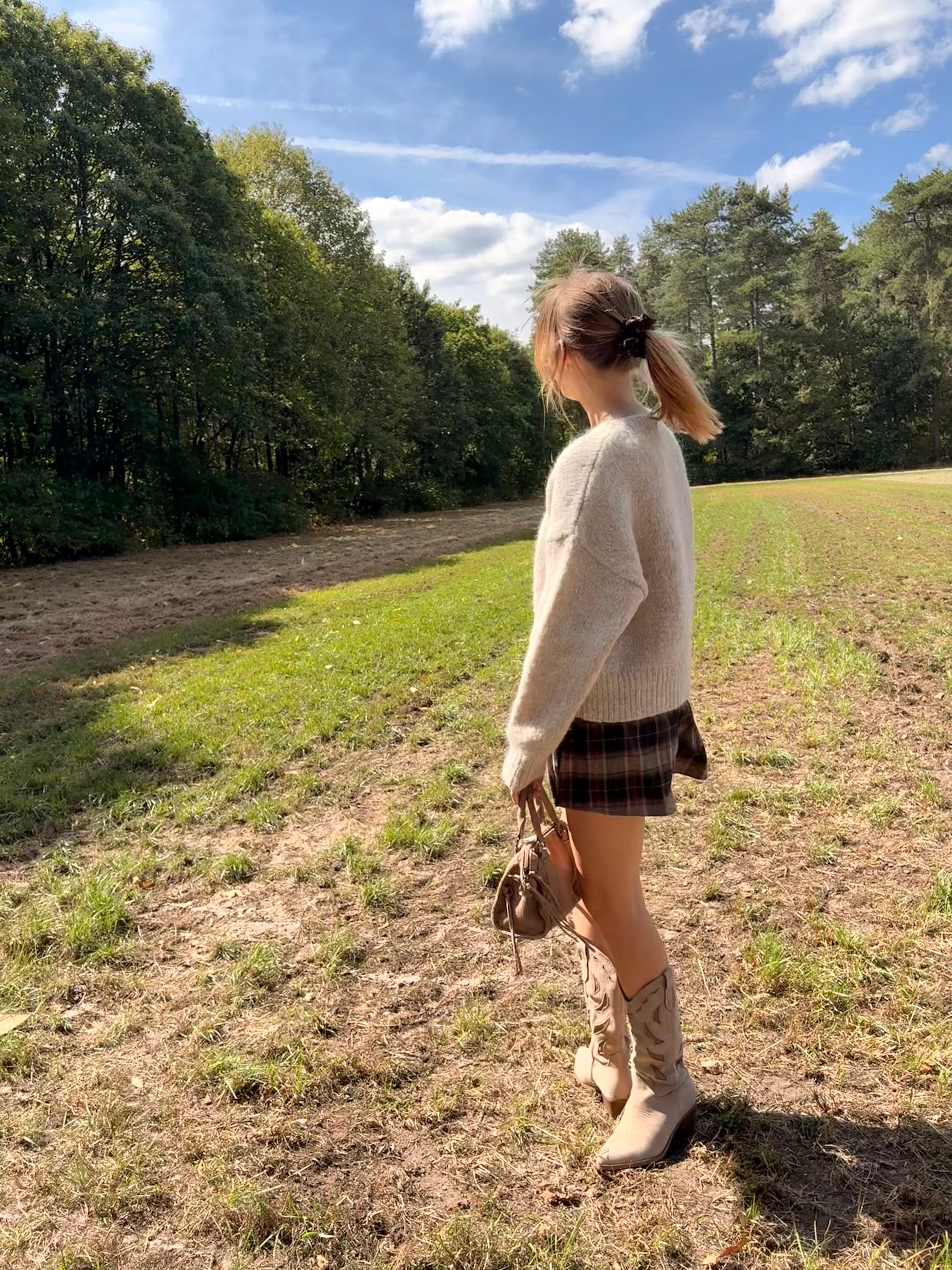 Greta geruite rok green - Les Soeurs