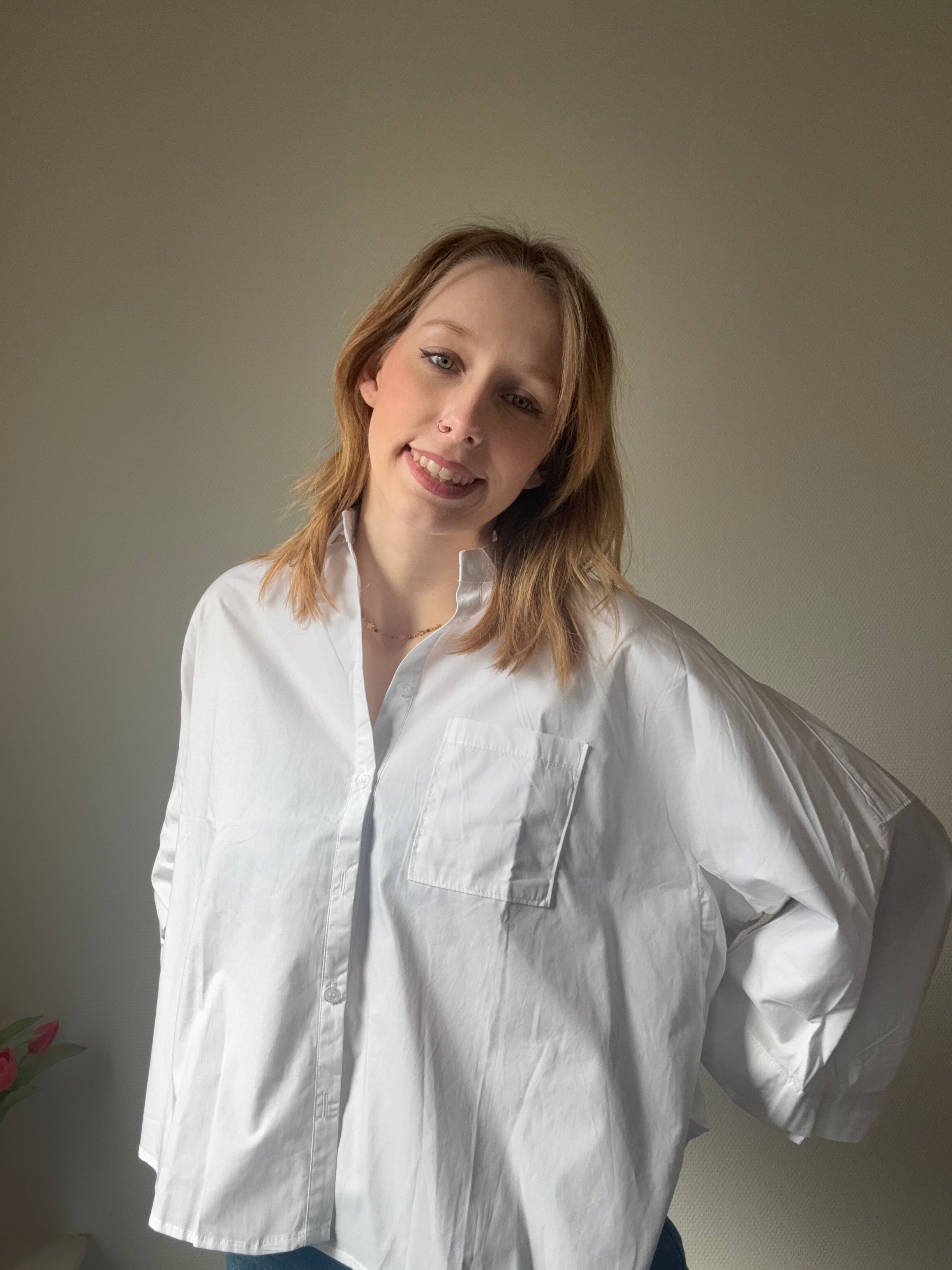 Mila white hemd