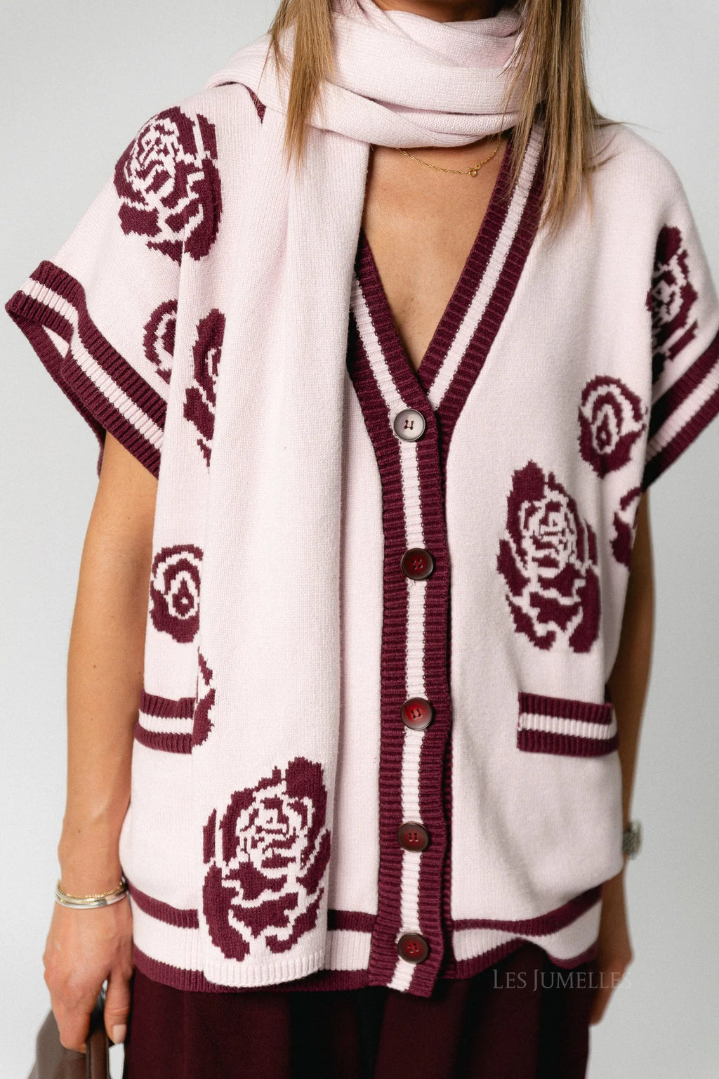 Margot sjaal blushing bride burgundy - Les Jumelles