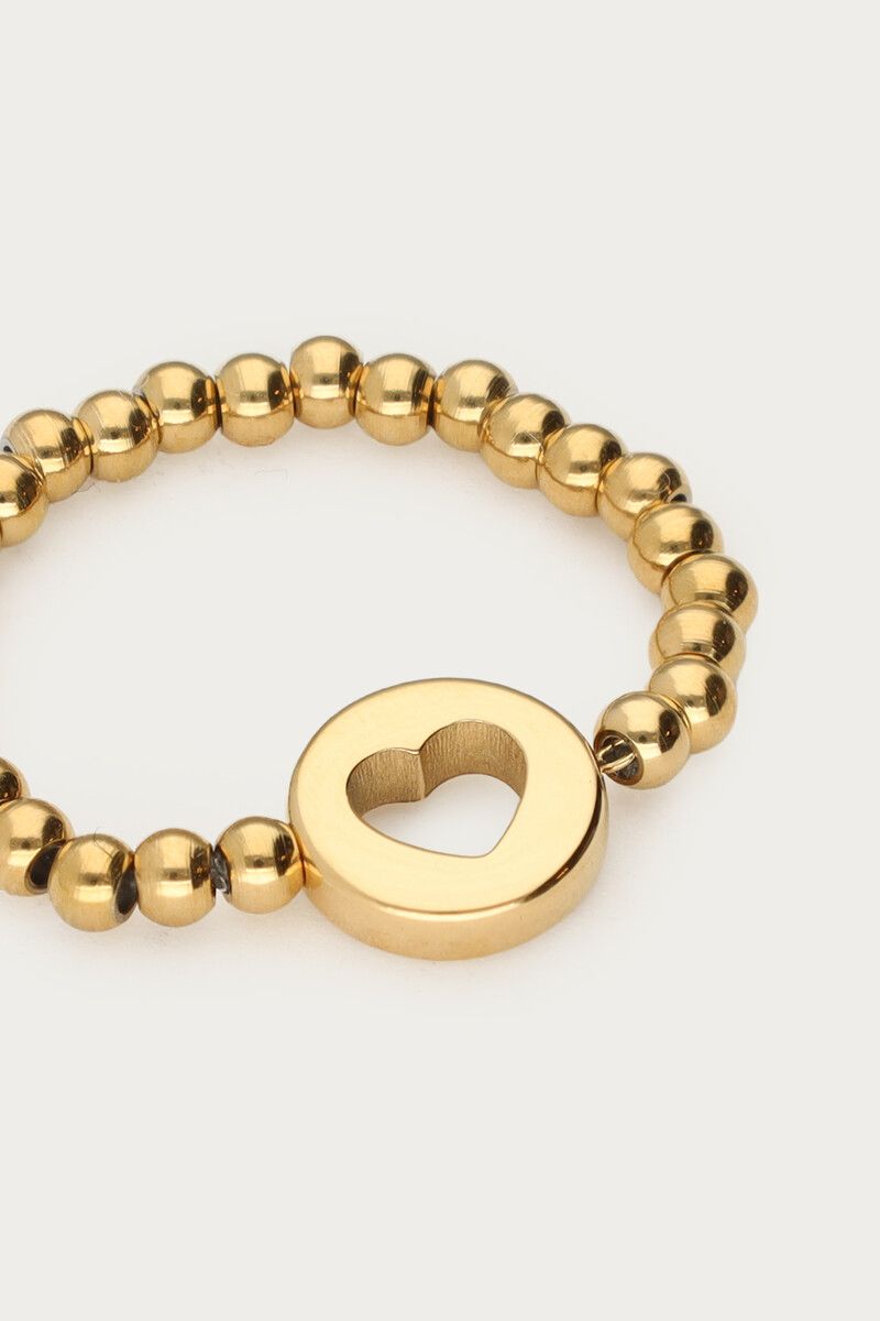 Love stretch ring met open hartje - My jewellery