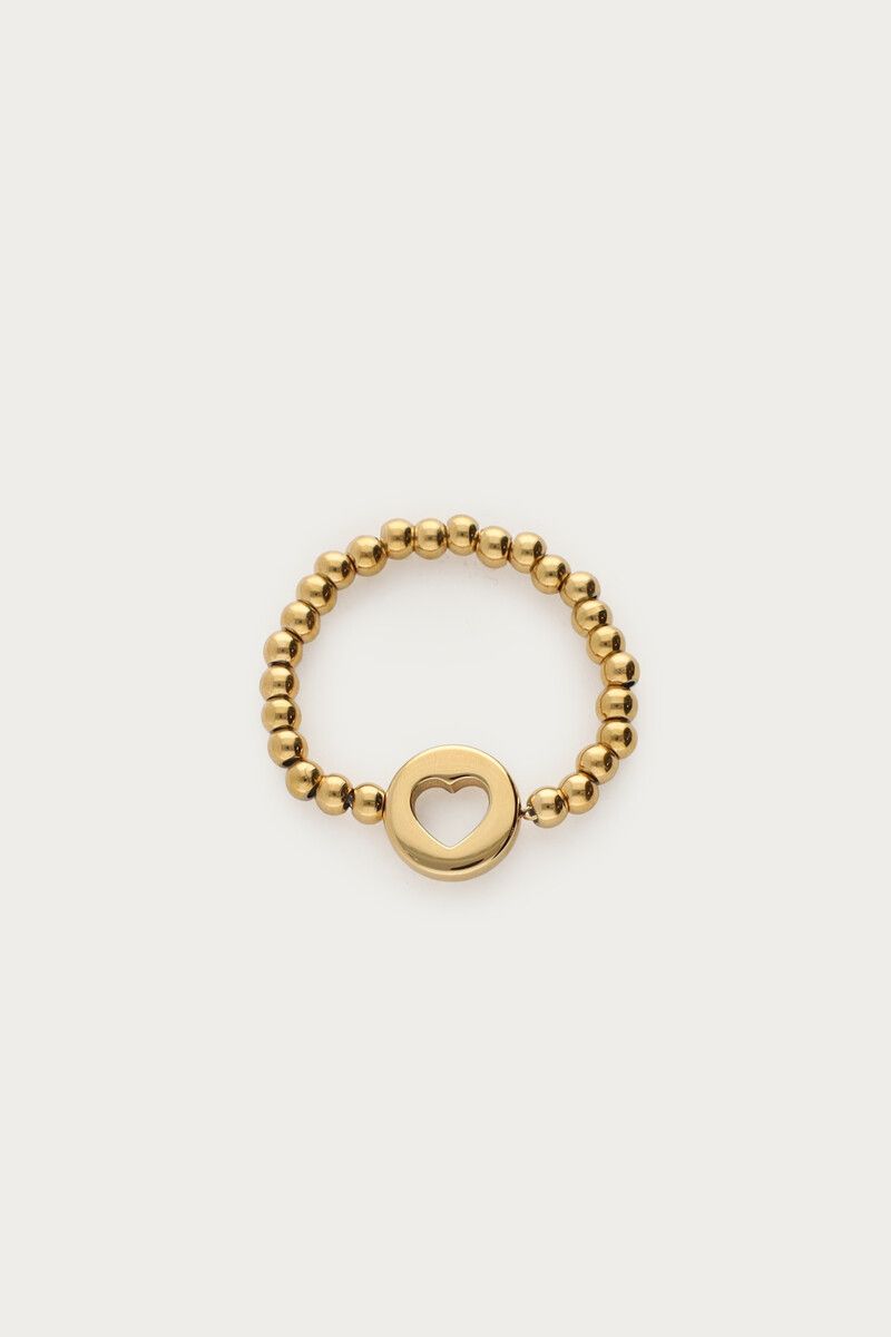 Love stretch ring met open hartje - My jewellery