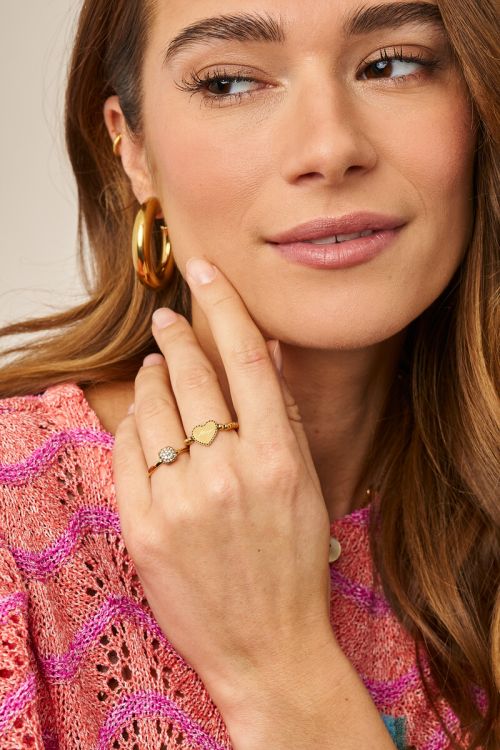 Love ring met grote strass steen - My jewellery