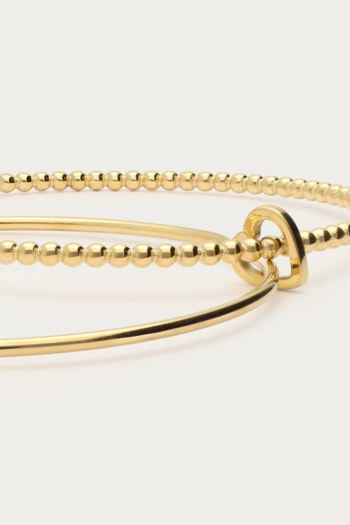 Love dubbele bangle met hartje - My jewellery