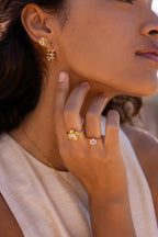 Oorringen met dots en mini imitatieparels  - My Jewellery