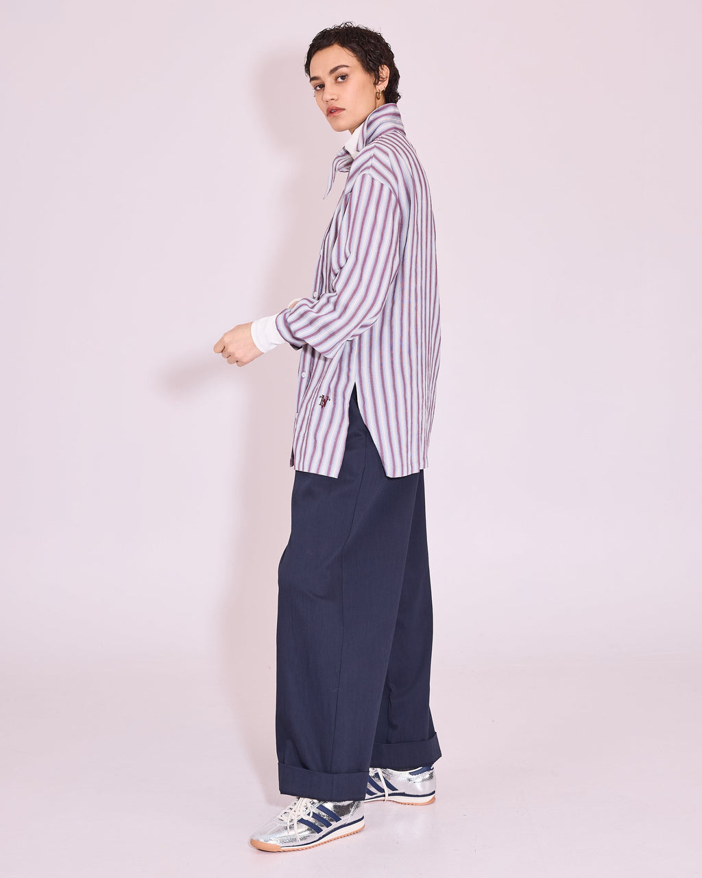 Jeanne hemd in burgundy, white, blue - Nathalie Vleeschouwer